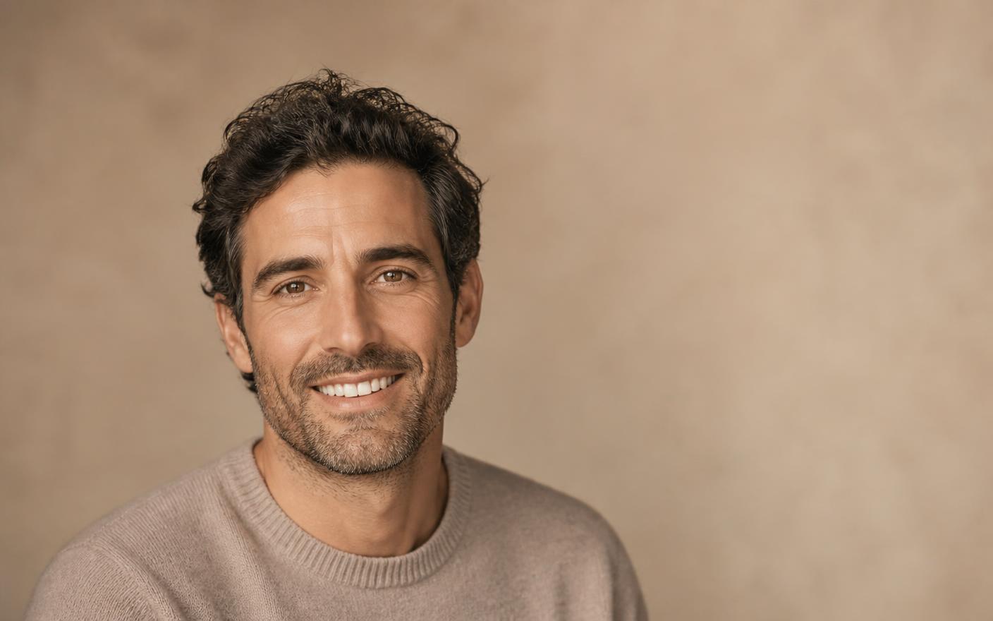 Retrato editorial de un paciente sonriendo